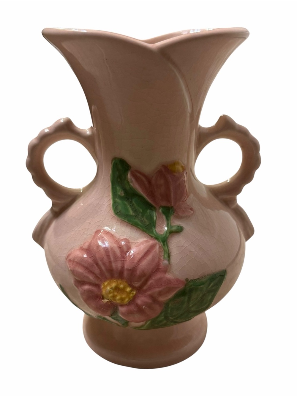 1940’s Hull Art Pottery Magnolia Pattern Double-Handled Vase